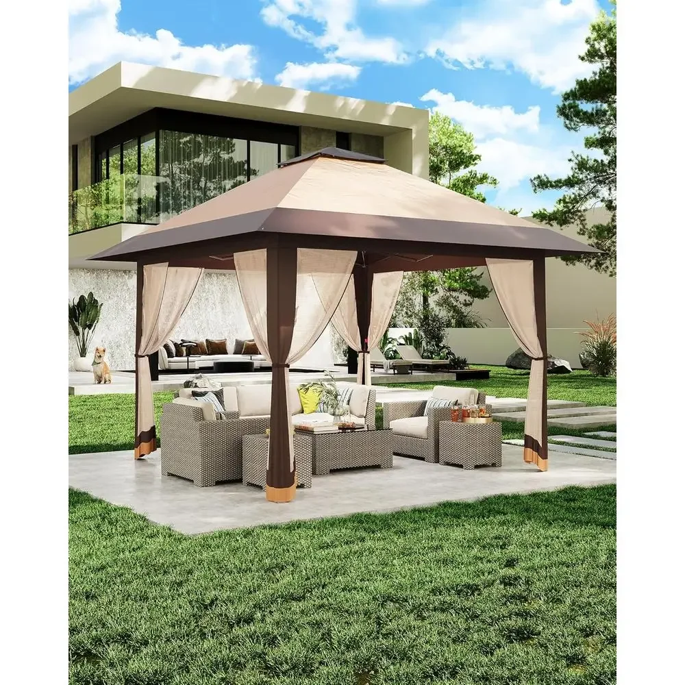 Outdoor Furniture Gazebo - Уличная беседка 13x13 футов с сетчатым