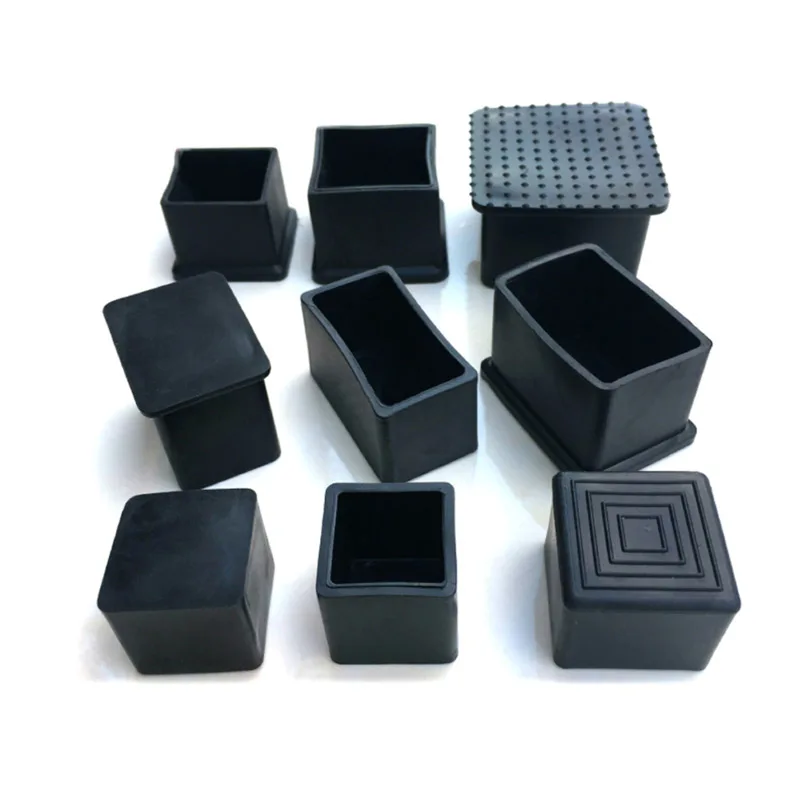 Outdoor Furniture Leg Protectors - Черные квадратные и прямоугольные резиновые заглушки