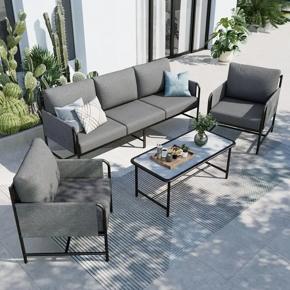Outdoor Furniture Grey - Комплект садовой мебели на 5 мест