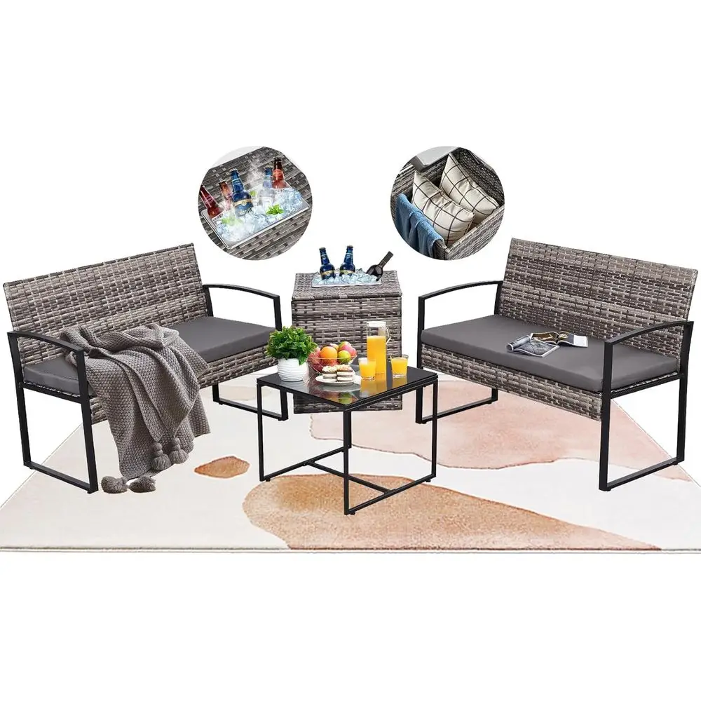 Outdoor Furniture Grey - Комплект садовой мебели из 4 предметов
