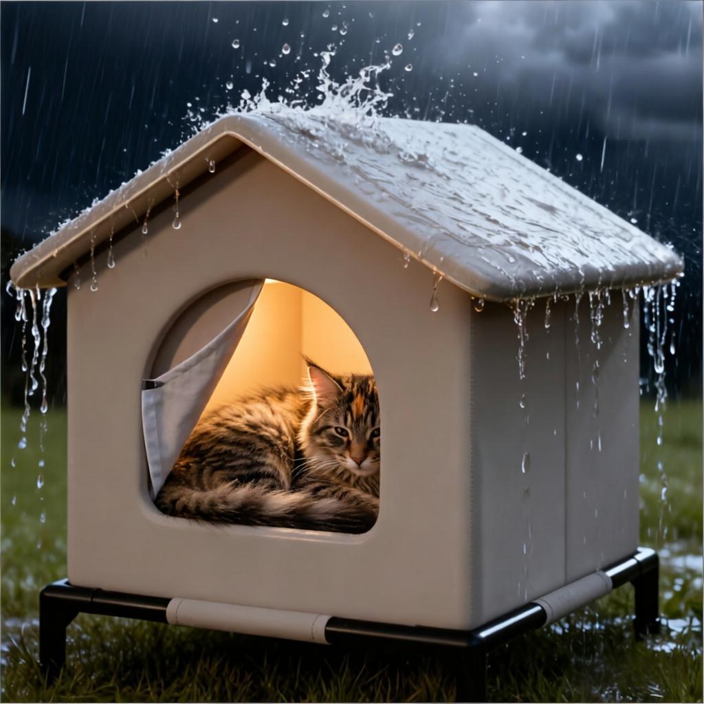Outdoor Rug Waterproof - Домики для бездомных кошек с ковриком,