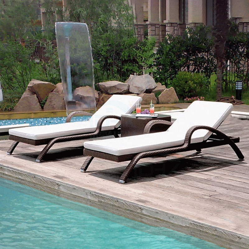 Outdoor Furniture Wood - Шезлонг из ротанга PE с регулируемой