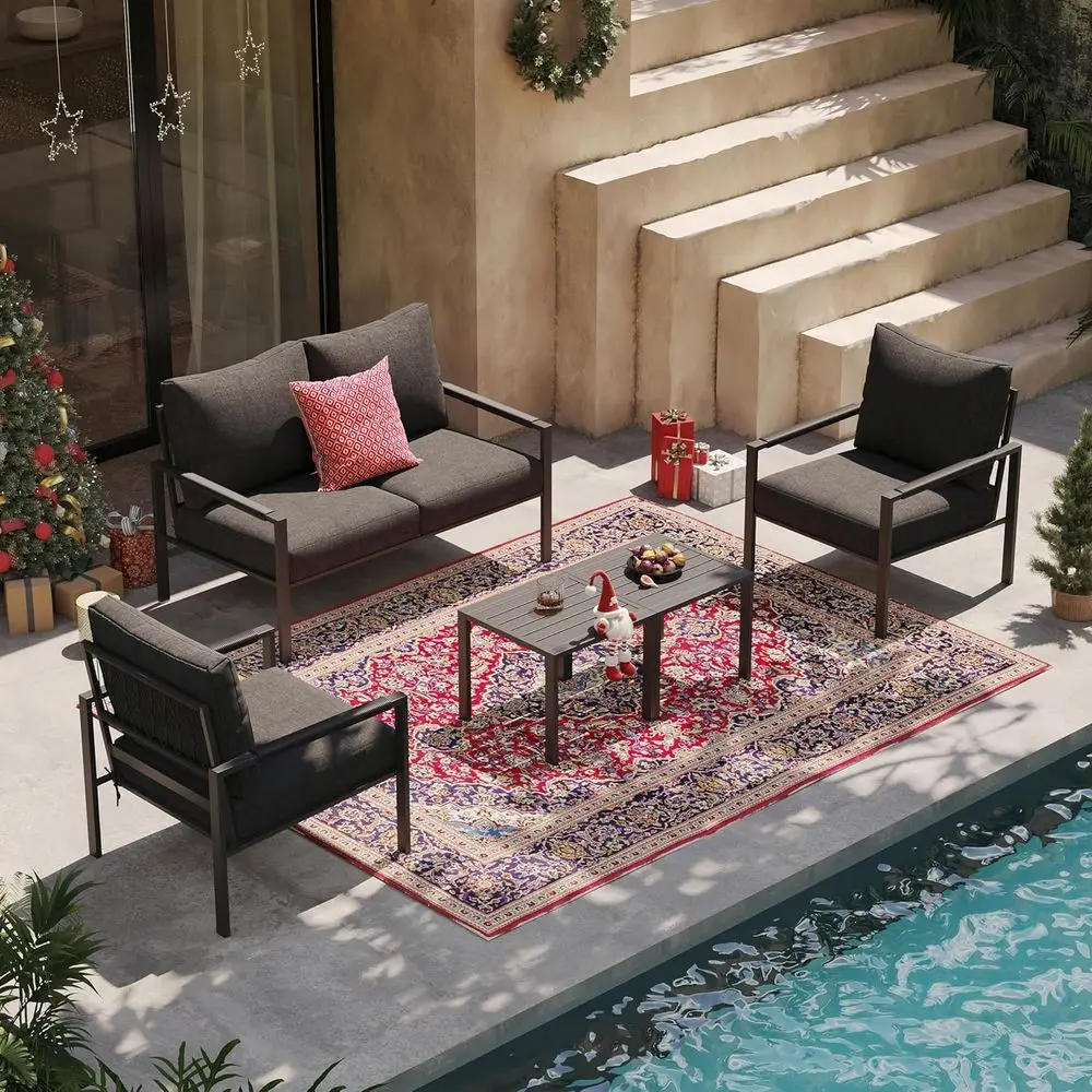 Outdoor Furniture Grey - Комплект садовой мебели из 5 предметов