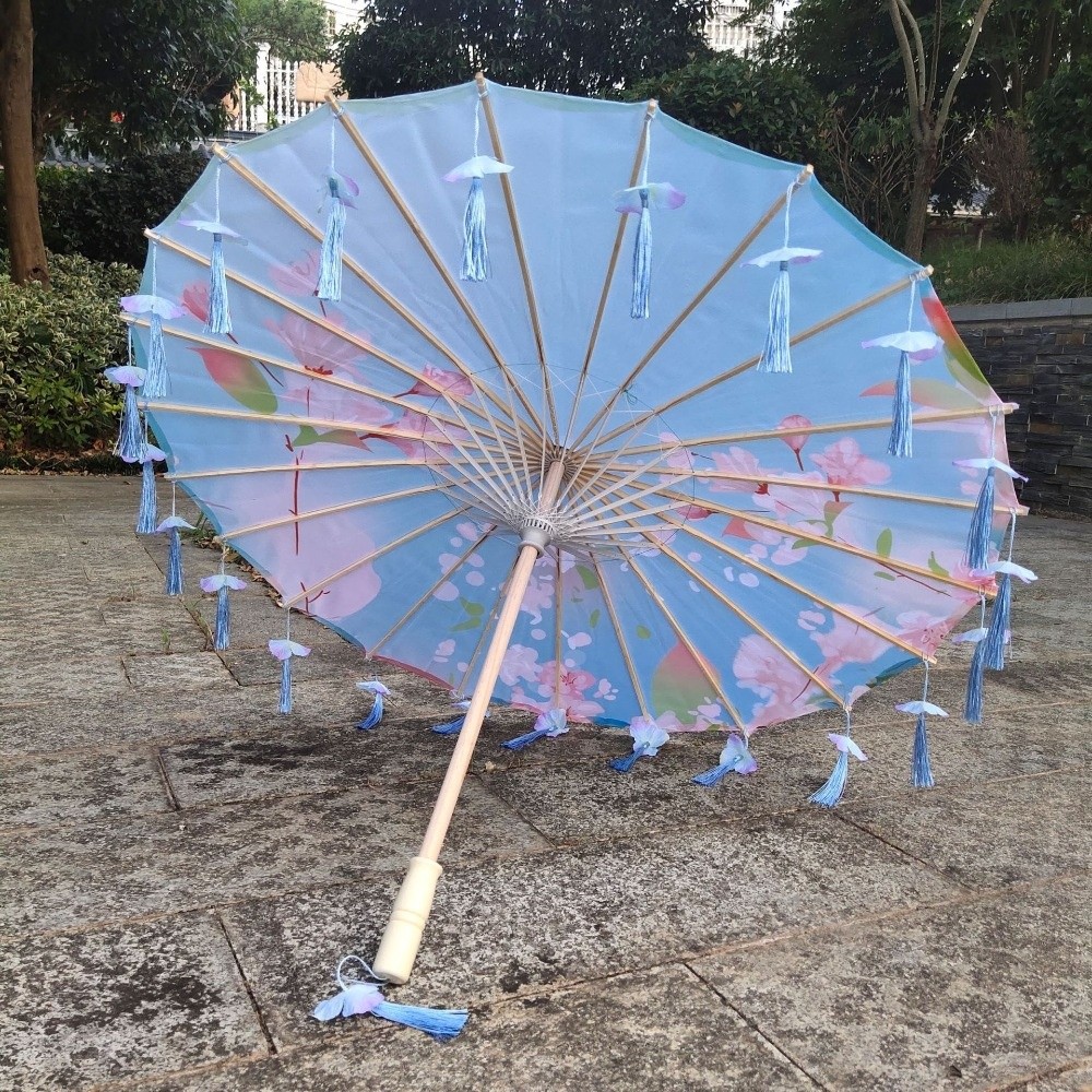 Parasol Umbrella Large - Китайский японский художественный шелковый зонтик, большой