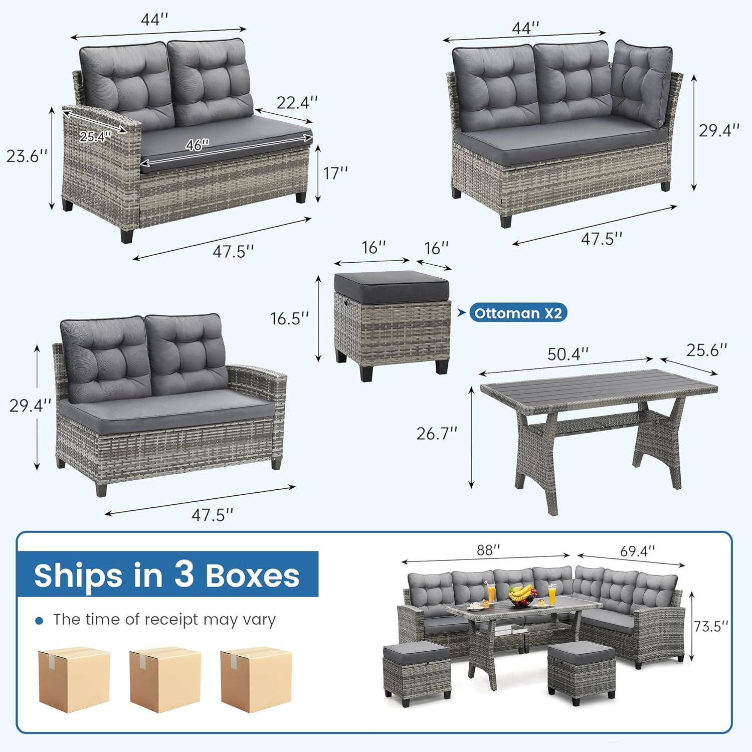 Комплект садовой мебели из 6 п – обзор и цена Outdoor Furniture Grey