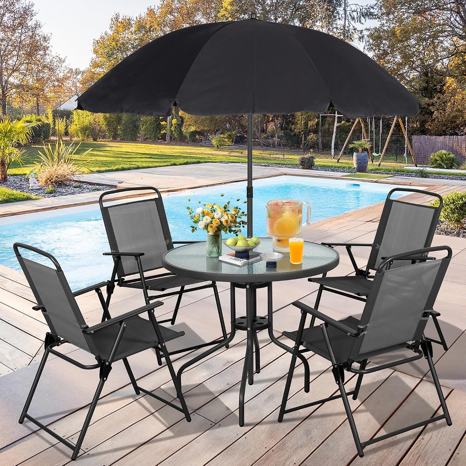 Металлический обеденный набор  – обзор и цена Outdoor Furniture Bali
