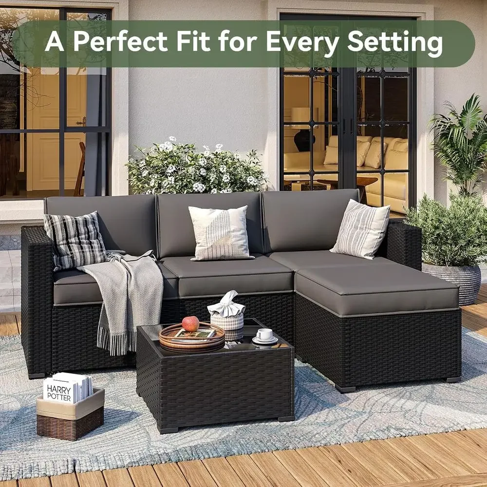 Серый комплект садовой мебели  – обзор и цена Outdoor Furniture Grey