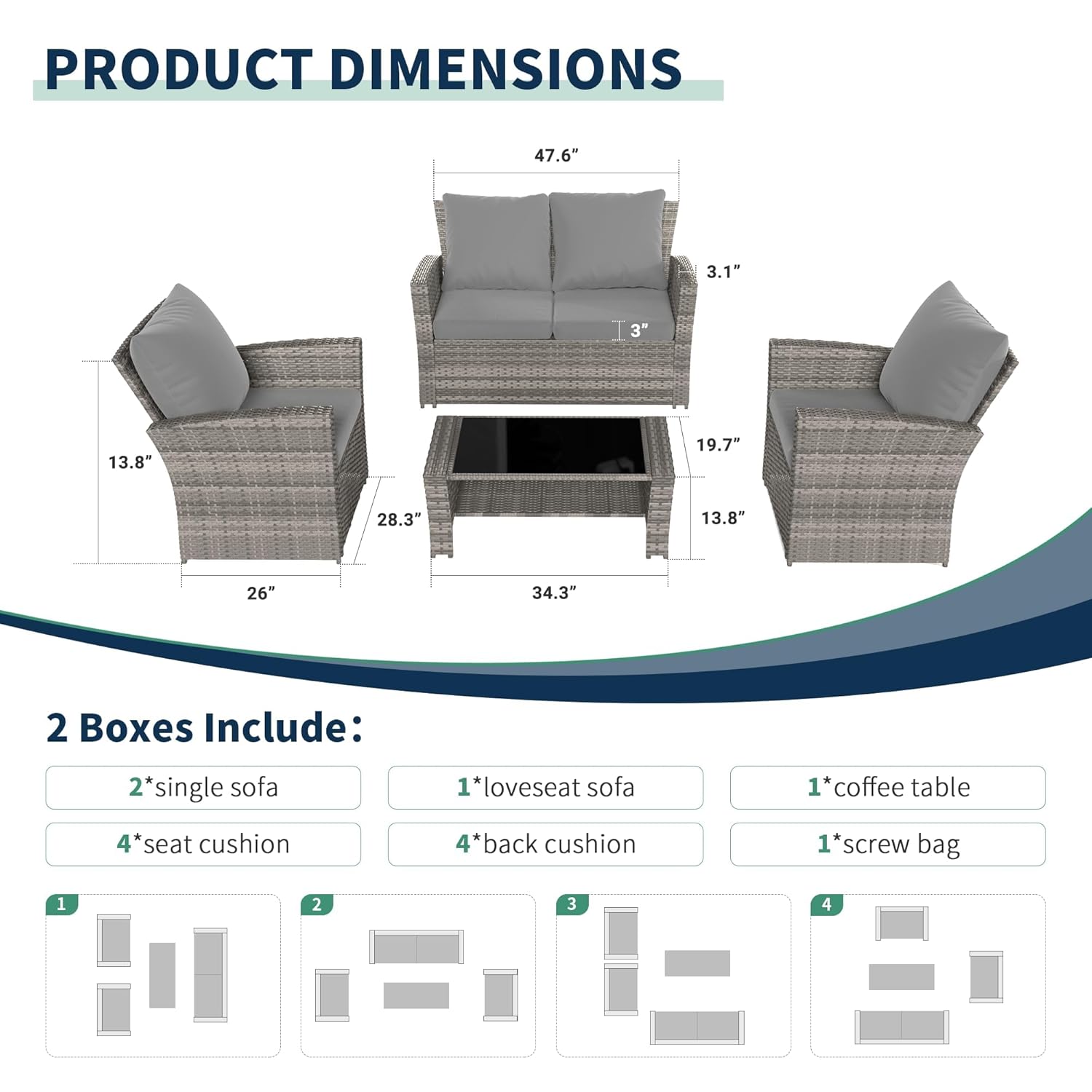 Комплект уличной секционной ме – обзор и цена Outdoor Furniture Grey