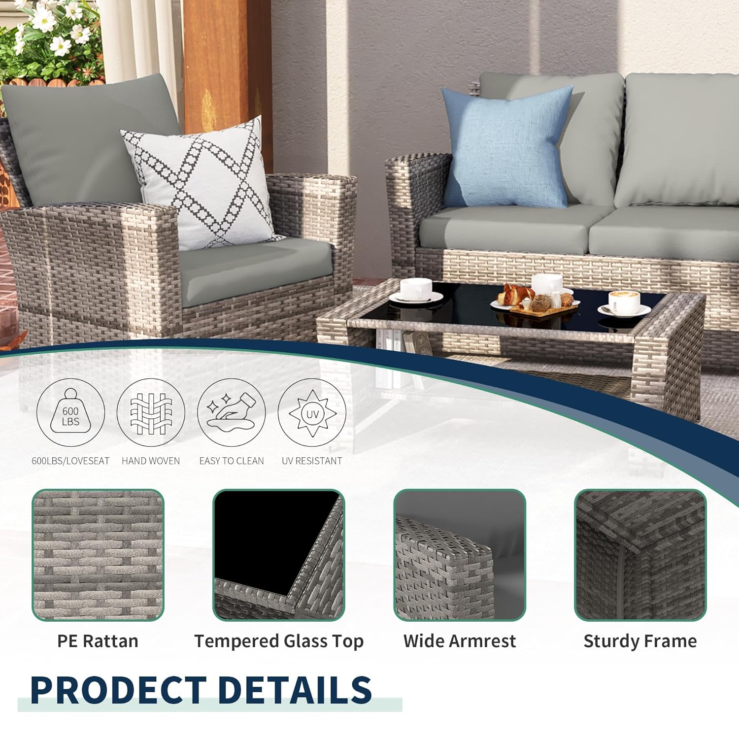 Комплект уличной секционной ме – обзор и цена Outdoor Furniture Grey