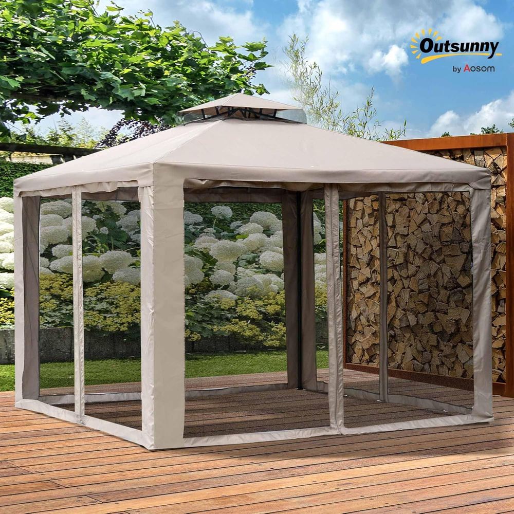 Садовая беседка 9,6' x 9,6' с  – обзор и цена Outdoor Furniture Gazebo