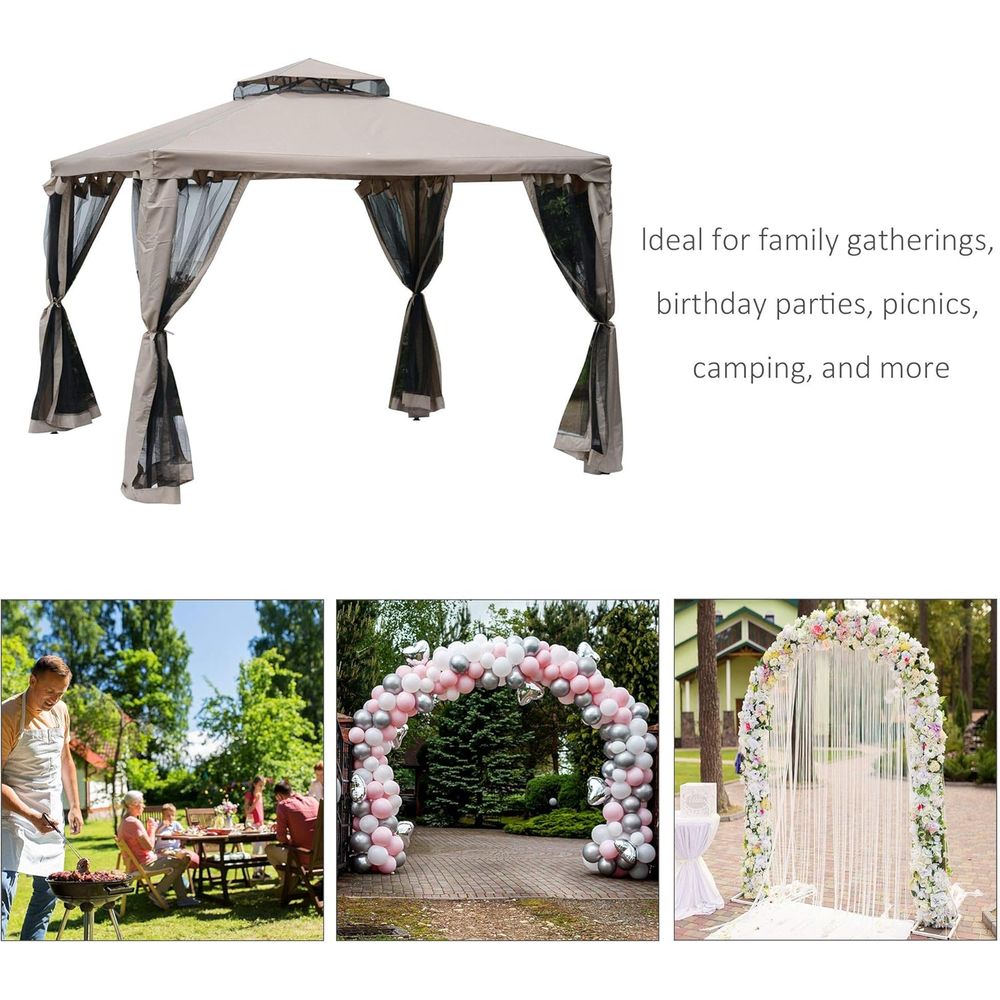 Садовая беседка 9,6' x 9,6' с  – обзор и цена Outdoor Furniture Gazebo