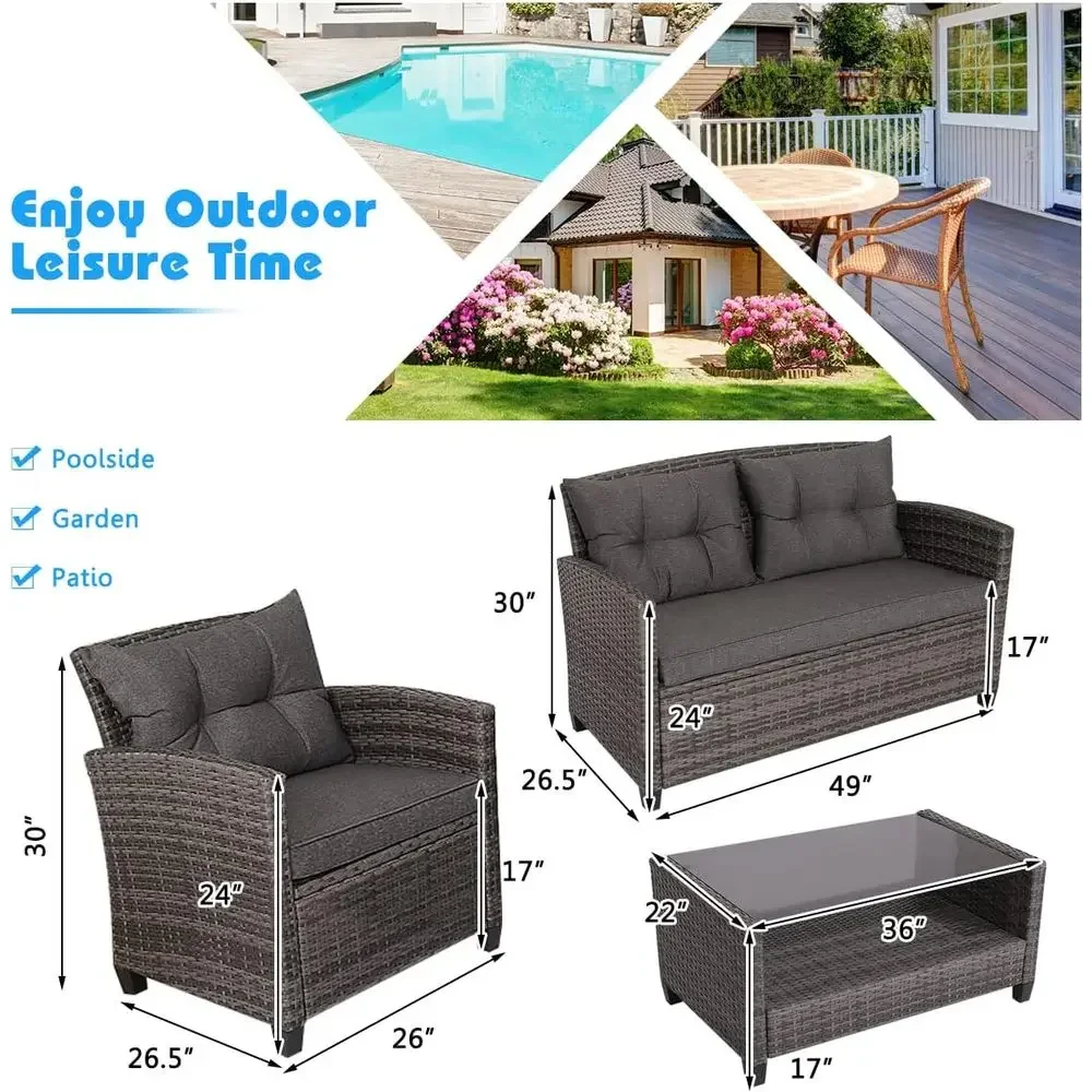 Серый комплект садовой мебели: – обзор и цена Outdoor Furniture Grey