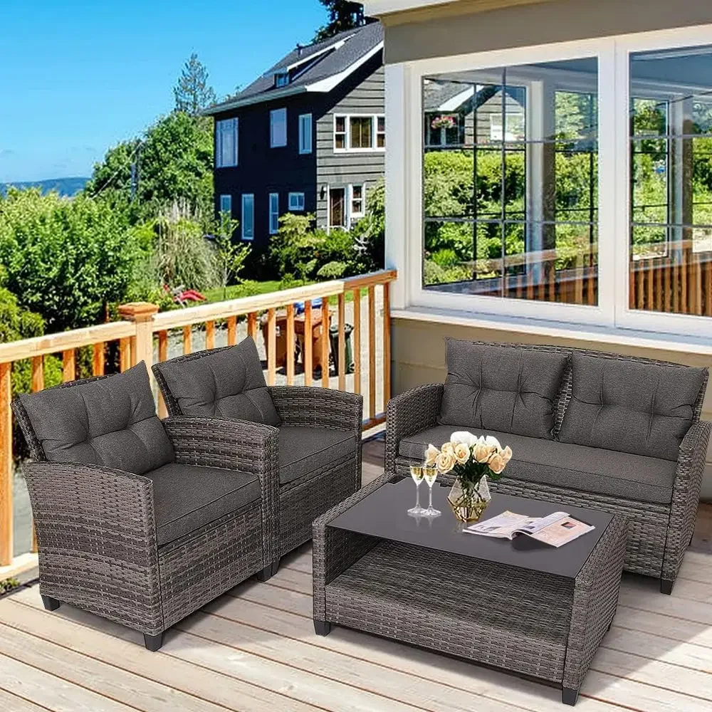 Серый комплект садовой мебели: – обзор и цена Outdoor Furniture Grey