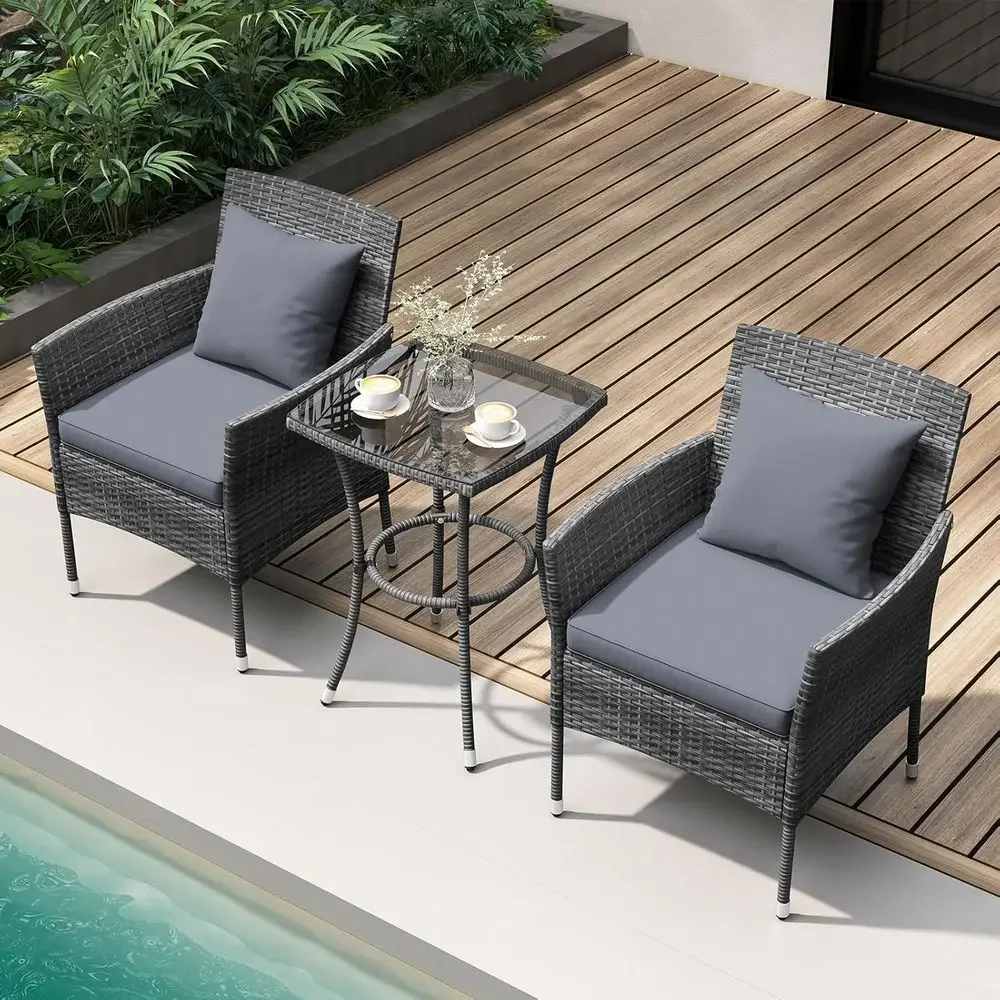 Серый комплект садовой мебели  – обзор и цена Outdoor Furniture Grey