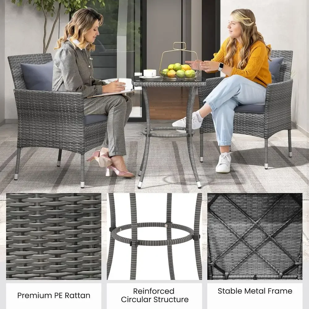 Серый комплект садовой мебели  – обзор и цена Outdoor Furniture Grey