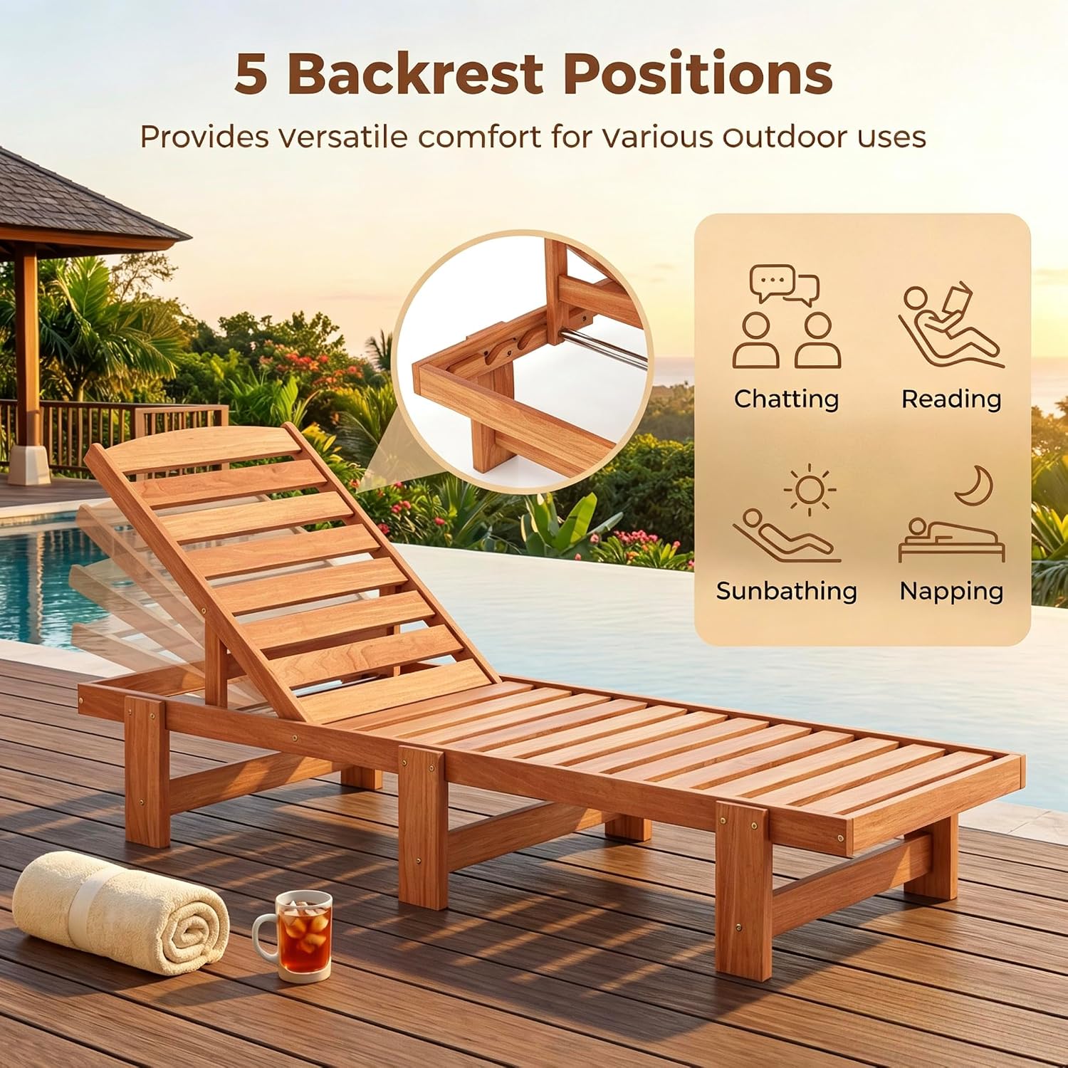 Шезлонг из массива дерева, ули – обзор и цена Outdoor Furniture Oil Teak