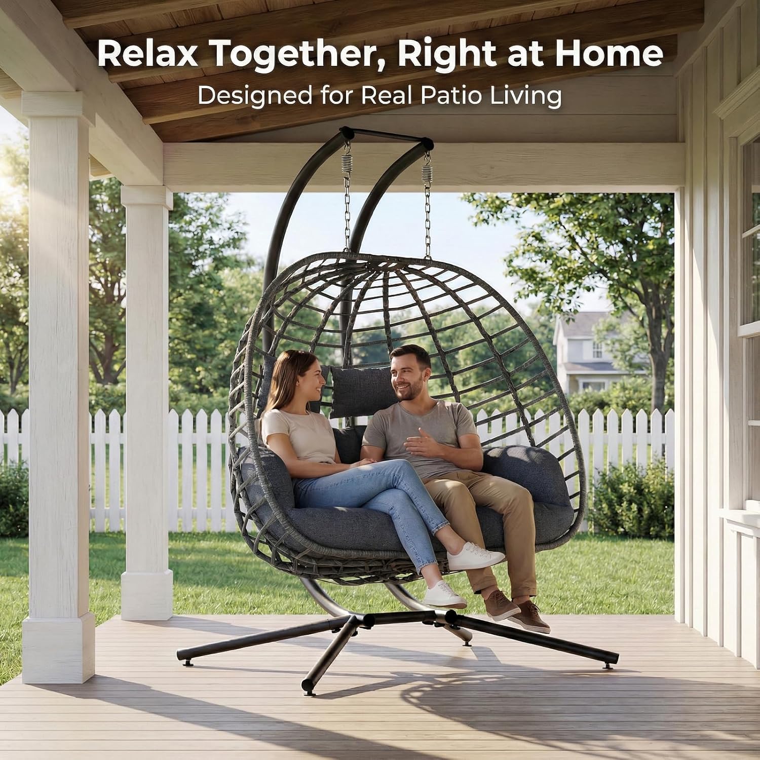 Двухместное кресло-качели с по – обзор и цена Outdoor Furniture Grey